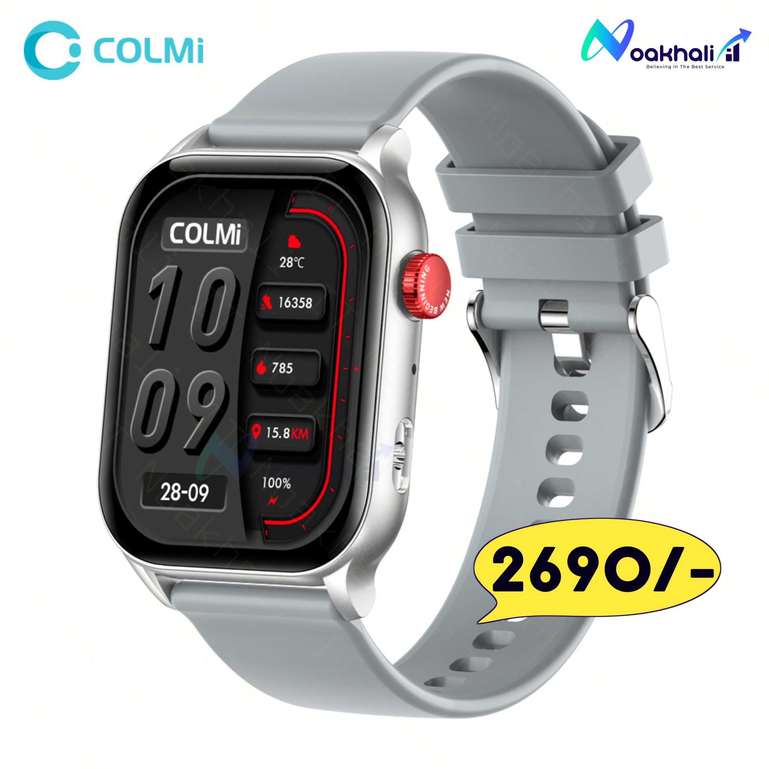 29040 COLMI P78 Bluetooth Calling SmartWatch – Silver - Image 1